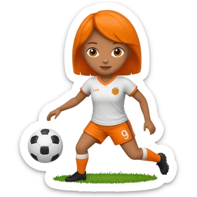 Boneca segurando uma Bola de futebol que está queimando sticker