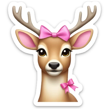 Deer with pink bow sticker