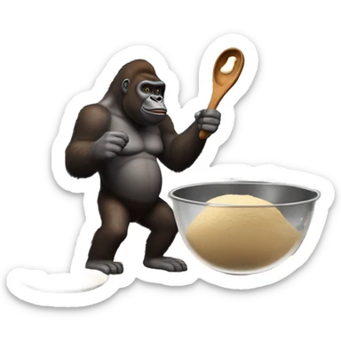 Gorilla baking cookies  sticker