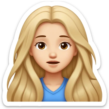 girl with long hair portrait cute sticker