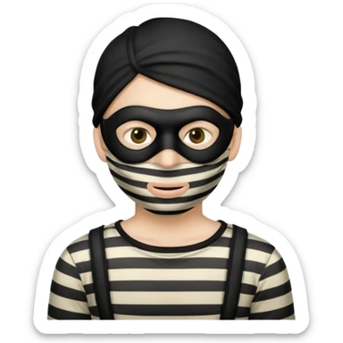 thief, with stripped shirt,thief mask. sticker