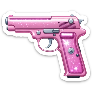 pink sparkly gun sticker