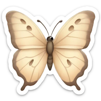 Adorable beige pastel butterfly sticker