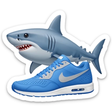 Shark with blue nikes  sticker
