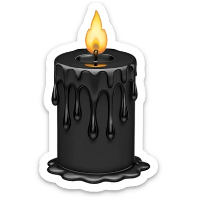emo candle with melting wax sticker