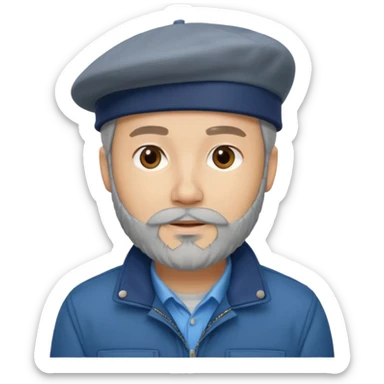 Man with Light Grey Beret – Beard, blue jacket, light beanie.







 sticker