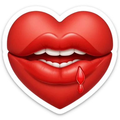 lips and kisses inside a heart sticker