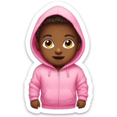 baby in a pink hoodie sticker