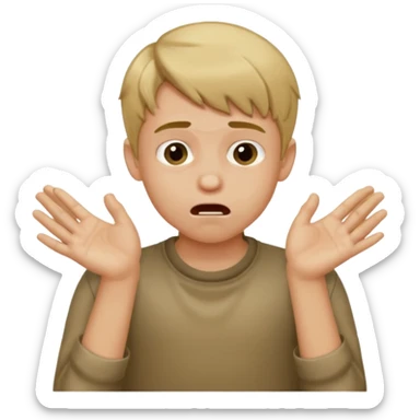 boy with dirty blonde hair choking himself with two hands sticker