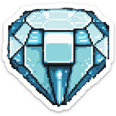 maximum blocky ultra-abstract pixel art Minecraft diamond emoji with only 2-4 large square pixels sticker