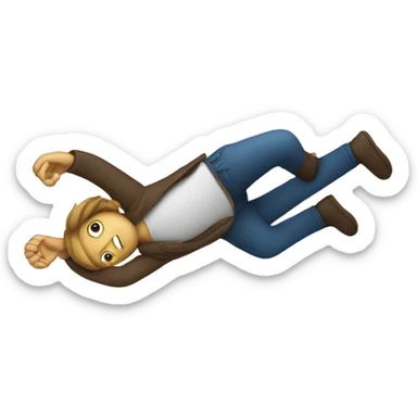 A person floating upside down sticker