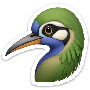 Blue Sicklebill headshot sticker