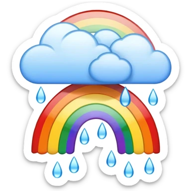 rainbow rainy day  sticker