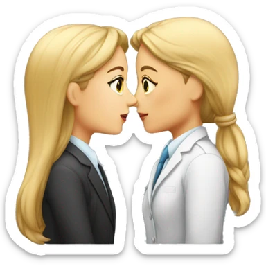 Girl lawyer kissing girl scientist sticker