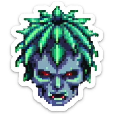 word 'INSULT' in dramatic, spiky pixel art font sticker