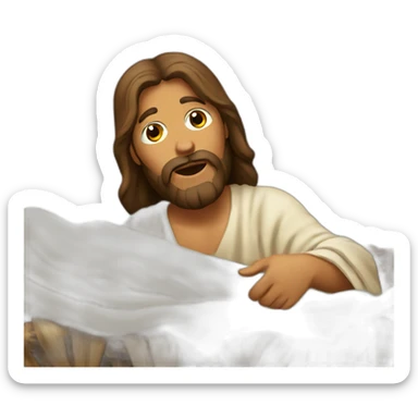 jesus in the manger sticker