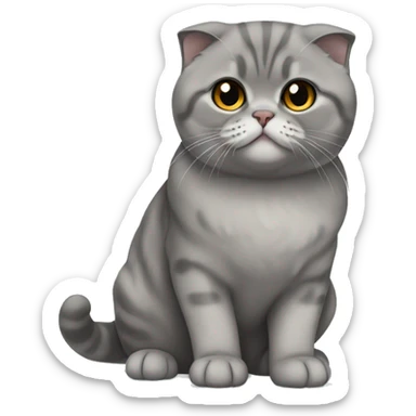 Gray Scottish fold sitting sticker