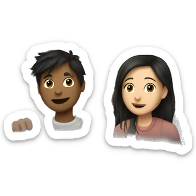 elisa and zhen driving to sadie’s house  sticker