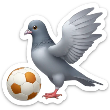 Pigeon kick a football sticker