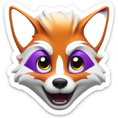 fox that is purple and gamer with superhote airbnb honor medaill sticker