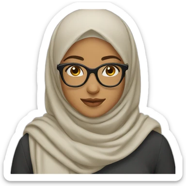 hijabi girl with glasses sticker