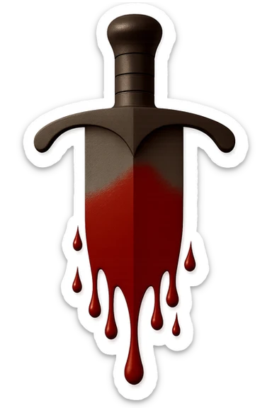 Edit the sword image to make the blood drips half as long as in the reference images. Keep the rest of the sword, blood, and style exactly the same, including the shorter blade taper. High resolution, no background. sticker