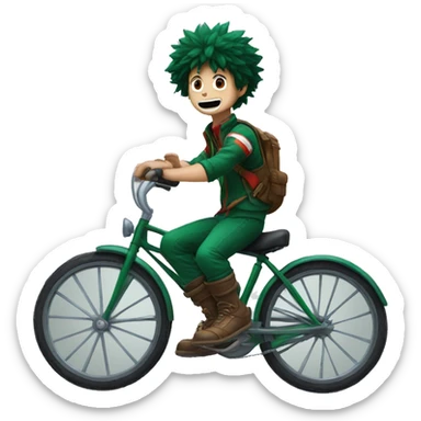Deku on a bike sticker