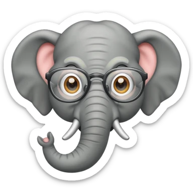 elephant wtih glasses sticker