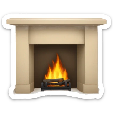 Winter beige FirePlace sticker