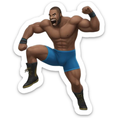 Pro wrestler doing a top rope move sticker