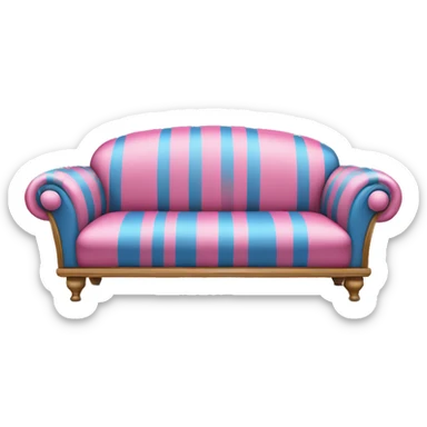 Blue and pink stripe sofa sticker