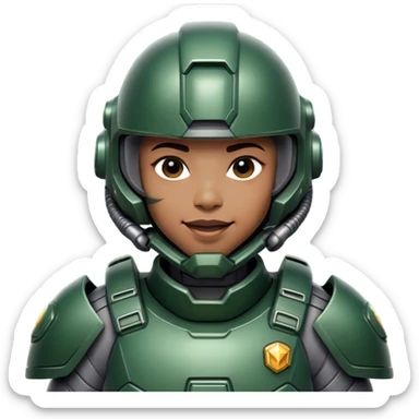 Cinematic Realistic StarCraft Terran Marine Portrait, head tilted dramatically with an exaggeratedly amused expression, blending futuristic grit with a hint of unexpected humor. His steely gaze and determined features, set against intricately detailed tactical armor in dark green and grey, are rendered with lifelike texture and dynamic lighting, high shine, dramatic yet whimsical, capturing the essence of a Terran Marine whose epic strength is accompanied by a playful edge. sticker