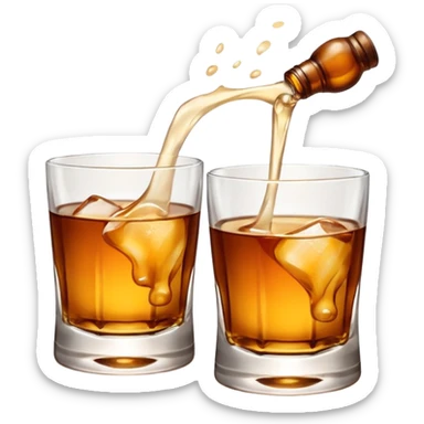 Two glasses of whiskey that brings a toast sticker