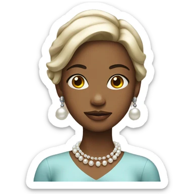 Girl with pearl earrings  sticker