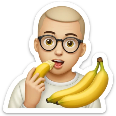 Bad bunny eating banana sticker
