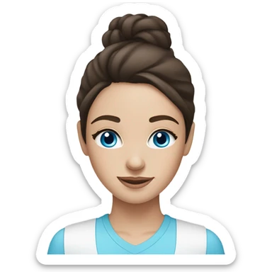 White Skin care on white freackles skin of a brunett blue eyed girl using skin care products  sticker