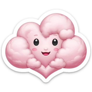 pink heart cloud sticker