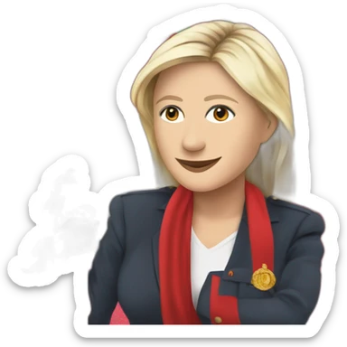 Marine Lepen avec un drapeau marocain  sticker