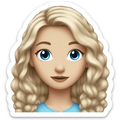 stunning white girl light brown hair blue eyes sticker
