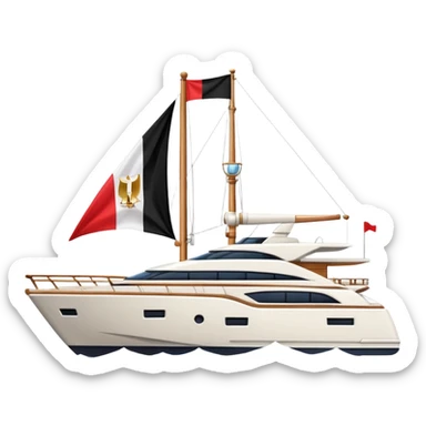yacht with Egyptian small flag sticker