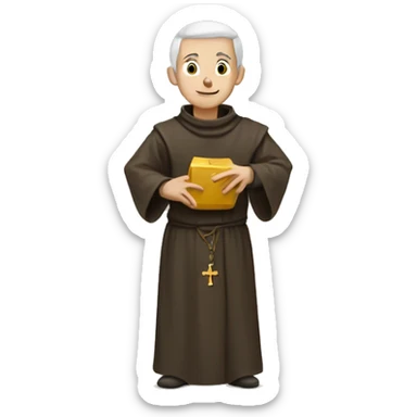 Catholic Medieval Monk collects donations sticker