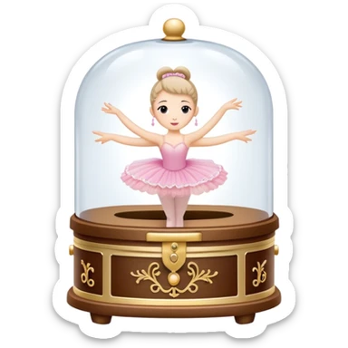 A ballet dancer stands in a music box A ballet dancer stands in a music box sticker