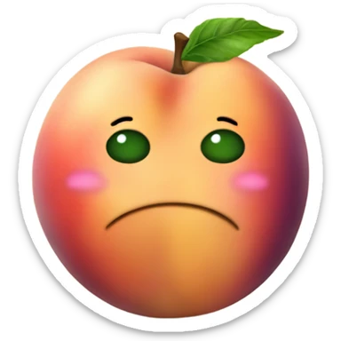 a reall big peach with and eggplant insde it sticker