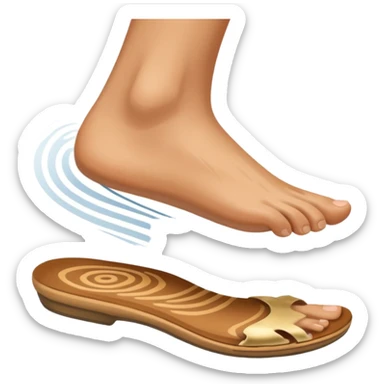 a shoe with a foot inside, stepping and showing a clear shoe print below. and leg with motion line







 sticker