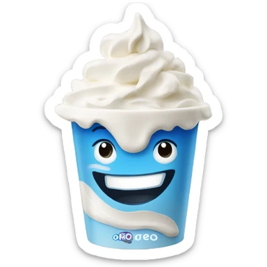 Oreo brand frozen yogurt cup sticker