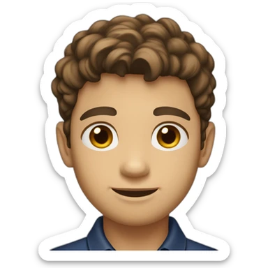 :dark-brown-haired-light-brown-eyes-small-nose-cheekbones-skinny,-slim-eyebrows-with-medium-short-wavy-hair-boy-wearing-polo sticker
