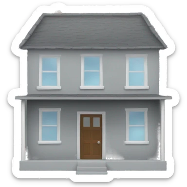 Gray house no doors no windows 2D sticker