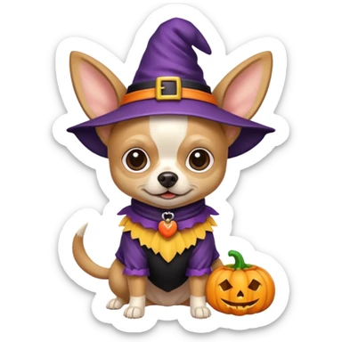 Chihuahua wearing a Halloween costume sticker