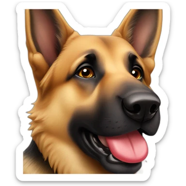 German shepherd kissing  sticker