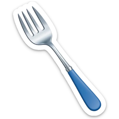 blue-handled oyster fork sticker